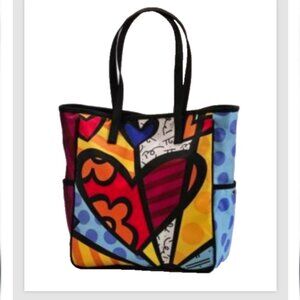 Romero Britto "A New Day" Heart Tote Bag